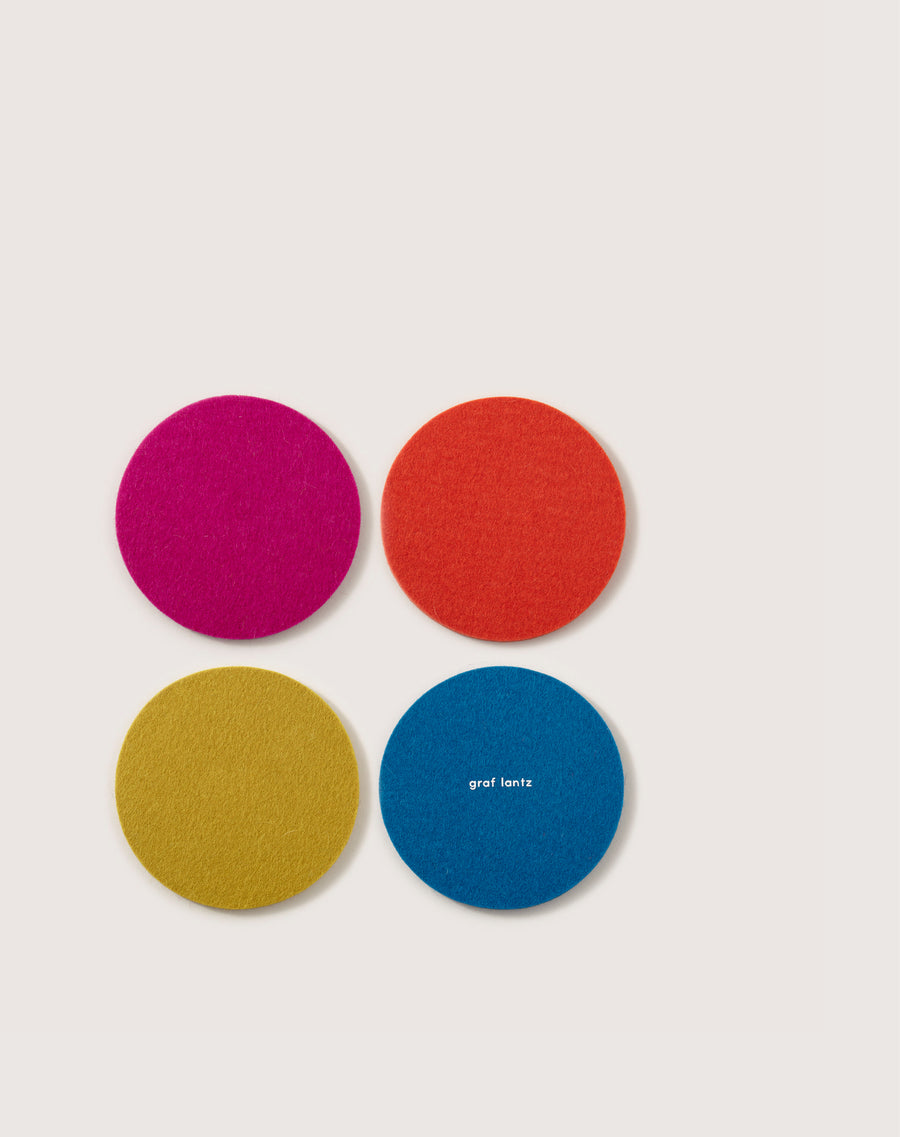 Bierfilzl Merino Wool Round Coaster Multi 4 Pack