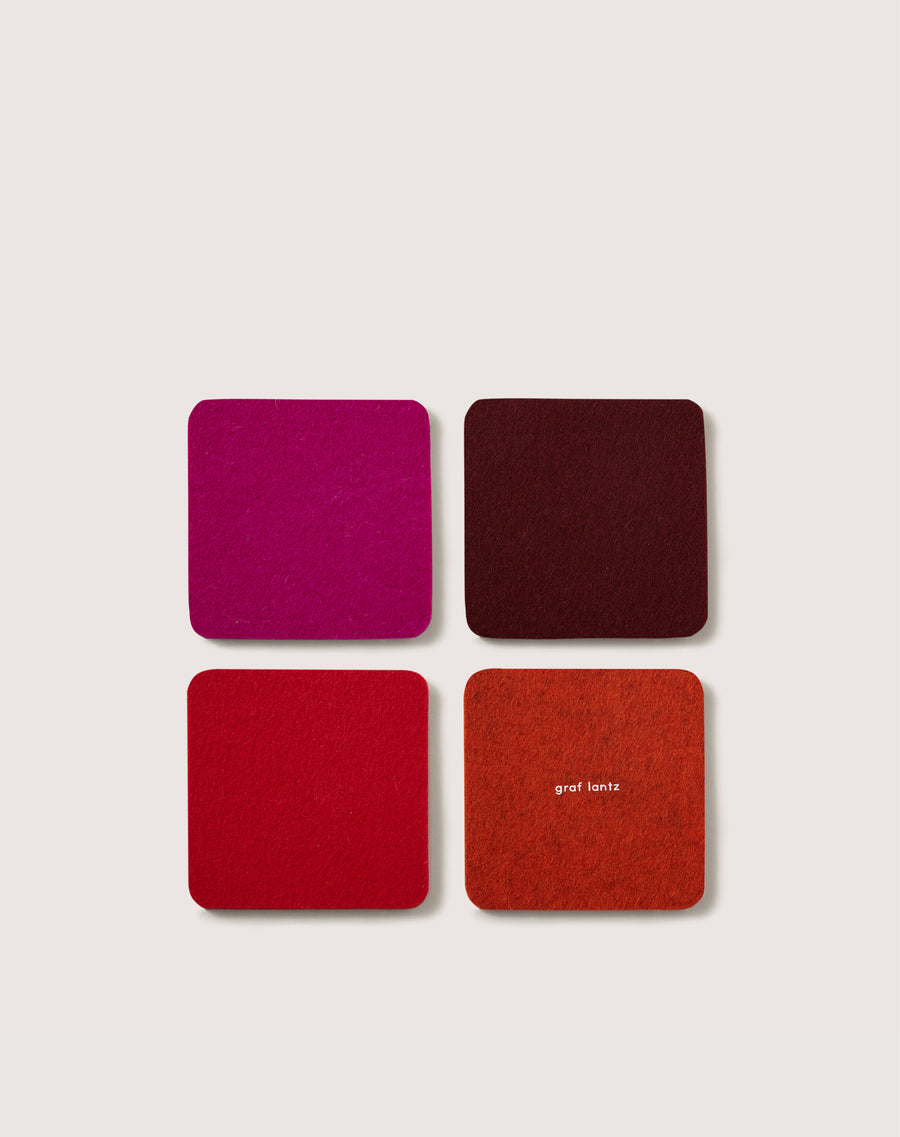 Bierfilzl Merino Wool Square Coaster Multi 4 Pack