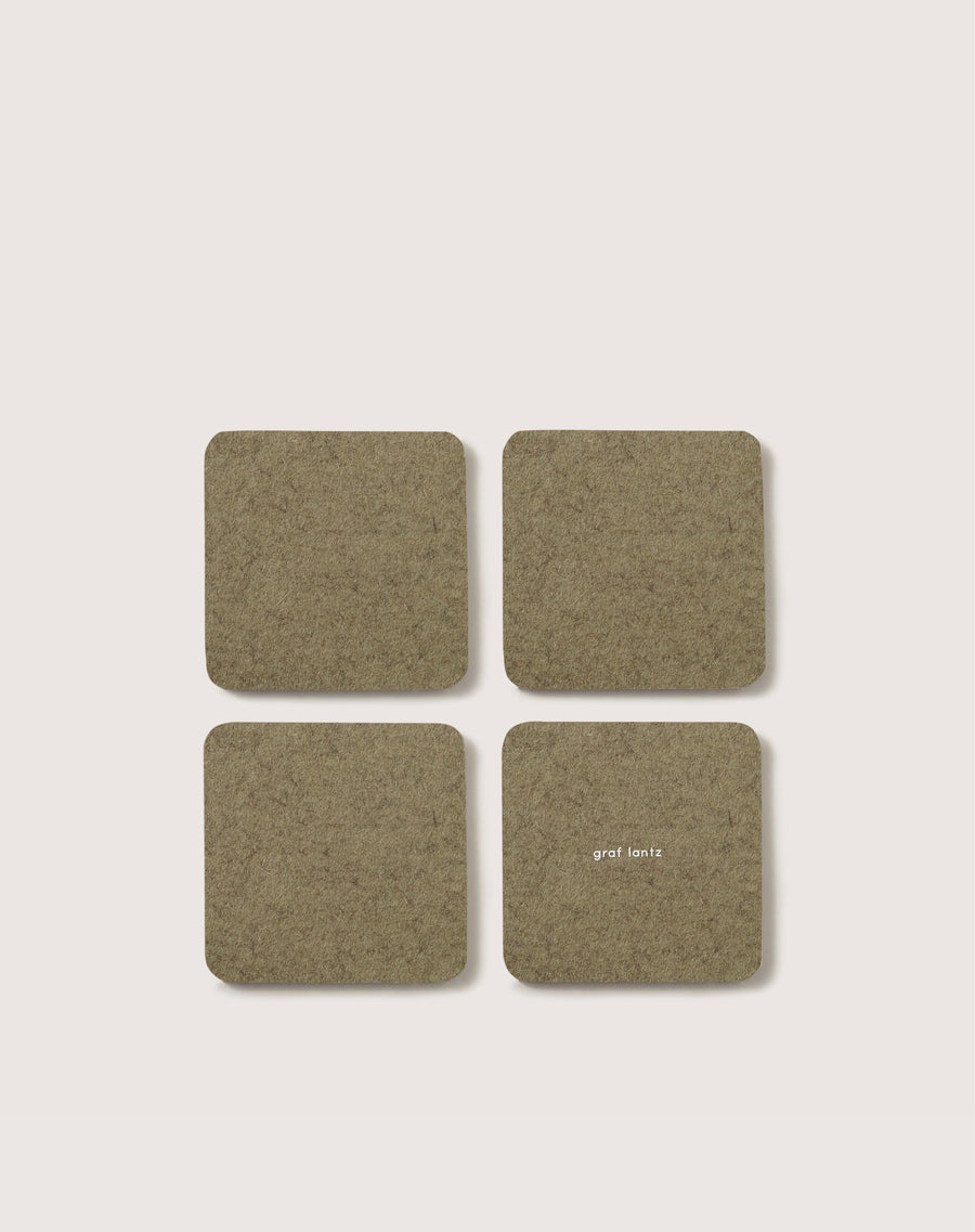 Bierfilzl Merino Wool Square Coaster Solid 4 Pack