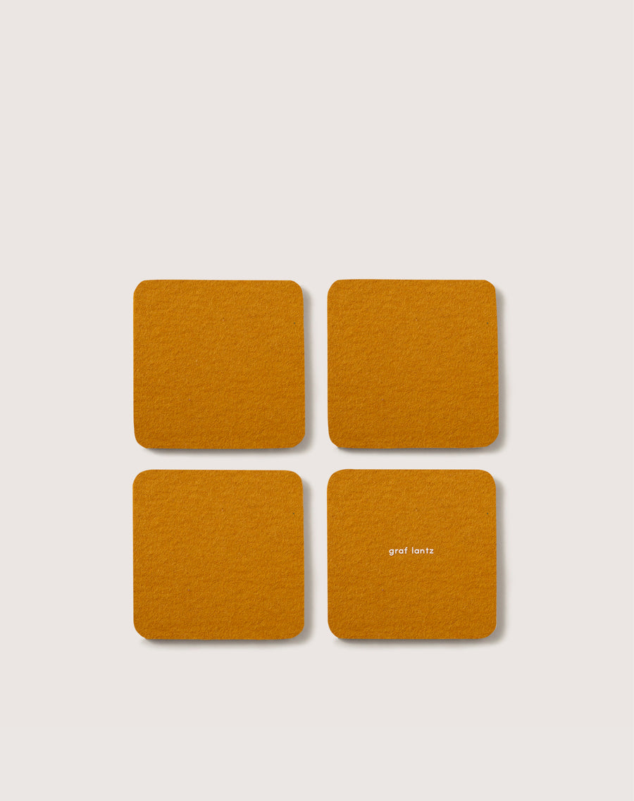 Bierfilzl Merino Wool Square Coaster Solid 4 Pack