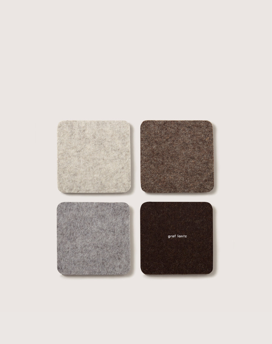 Bierfilzl Merino Wool Square Coaster Multi 4 Pack