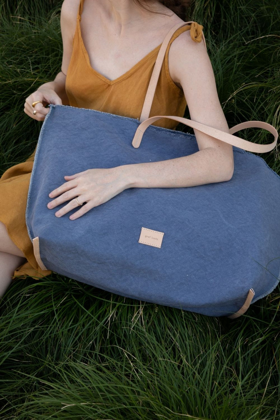 Hana 100% Hand Dyed Cotton Canvas Boat Bag in Natural | Graf Lantz