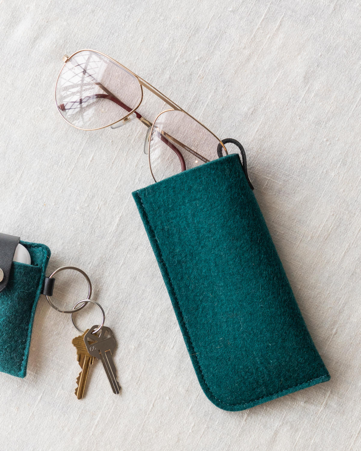 Merino Wool Felt Protective Eyeglass Sleeve in Horizon Graf Lantz