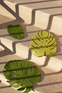 Merino Wool Monstera Leaf Trivet Multipack