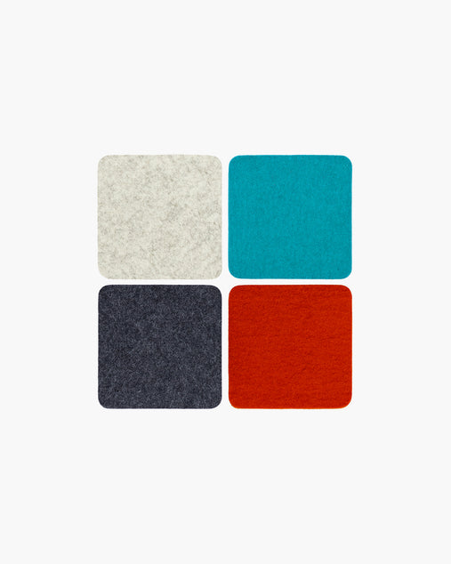 Felt Coaster · Bulk Pricing · 100% Merino Wool · Thick, Soft & Absorbent ·  Gray Square