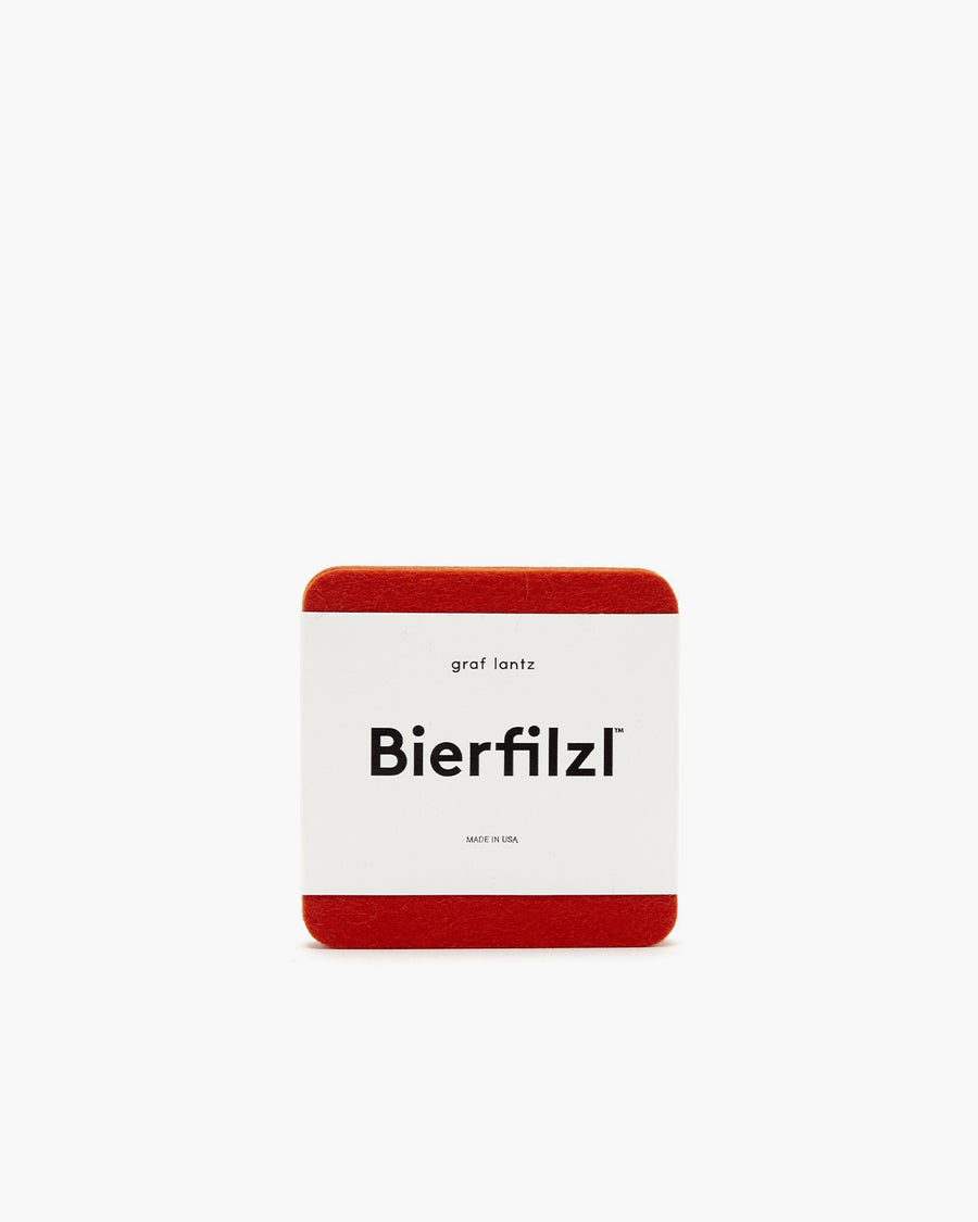 Bierfilzl Merino Wool Felt Square Coaster Solid 4 Pack