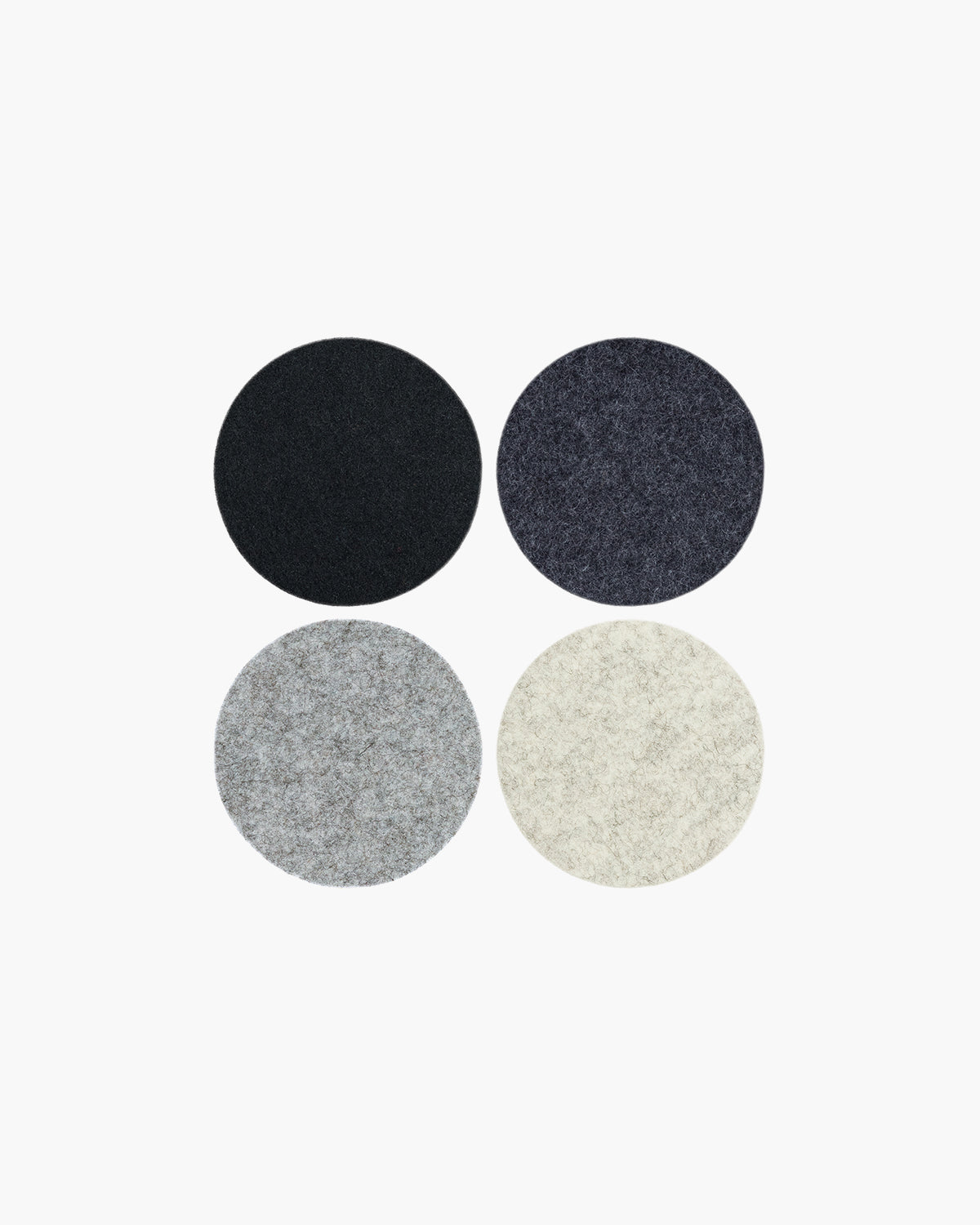 Merino Wool Felt Round Coaster Multi 4 Pack in Noir
