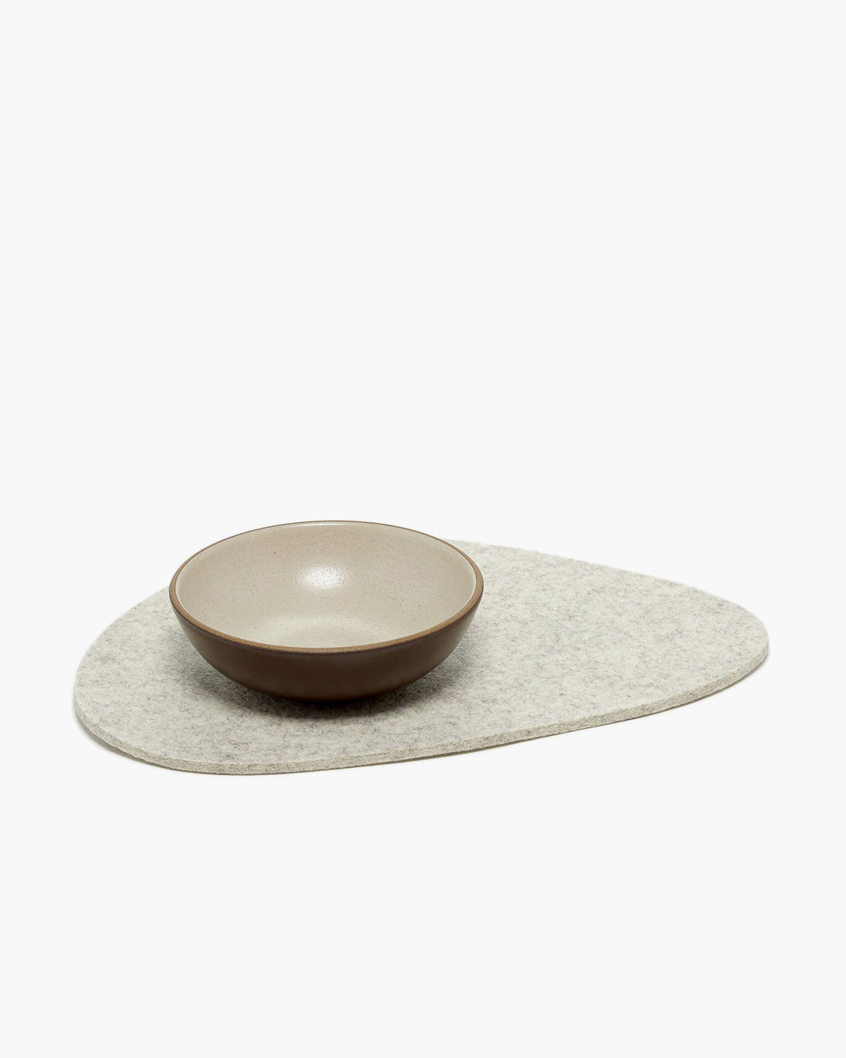 Large Stone Merino Wool Felt Trivet in Heather White