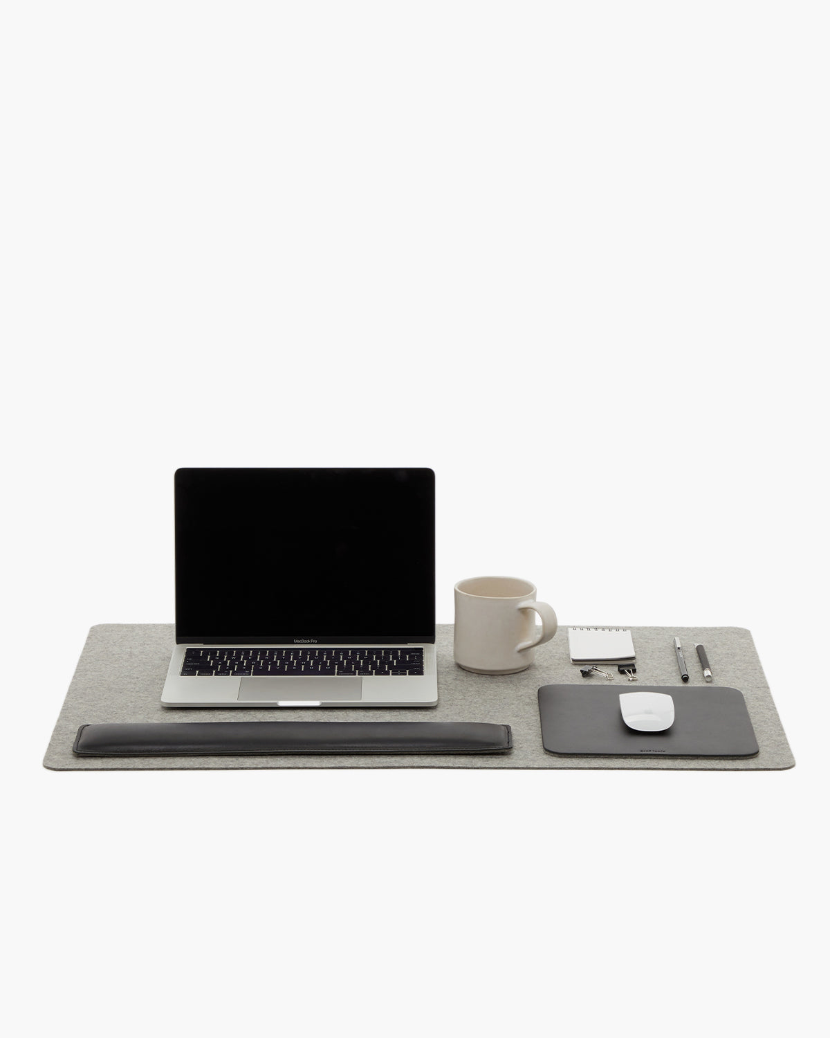 Mosen Merino Wool Felt Workspace Desk Pad in Granite